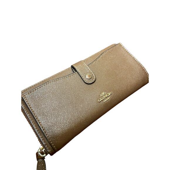 Coach Multifunction Wallet Large Brown Leather C Print Monogram Removable Insert - Picture 4 of 16